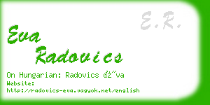 eva radovics business card